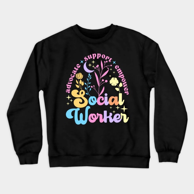 Social Worker T-Shirt - Cool and Cheering Social Work Month Crewneck Sweatshirt by artbooming